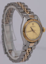 Rolex Oyster Perpetual 24mm Two-Tone Engine Turned Champagne Jubilee Watch 6724