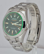 Rolex Milgauss Stainless Steel Black Anti-Magnetic 40mm Green Watch 116400 GV