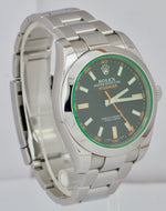 Rolex Milgauss Stainless Steel Black Anti-Magnetic 40mm Green Watch 116400 GV