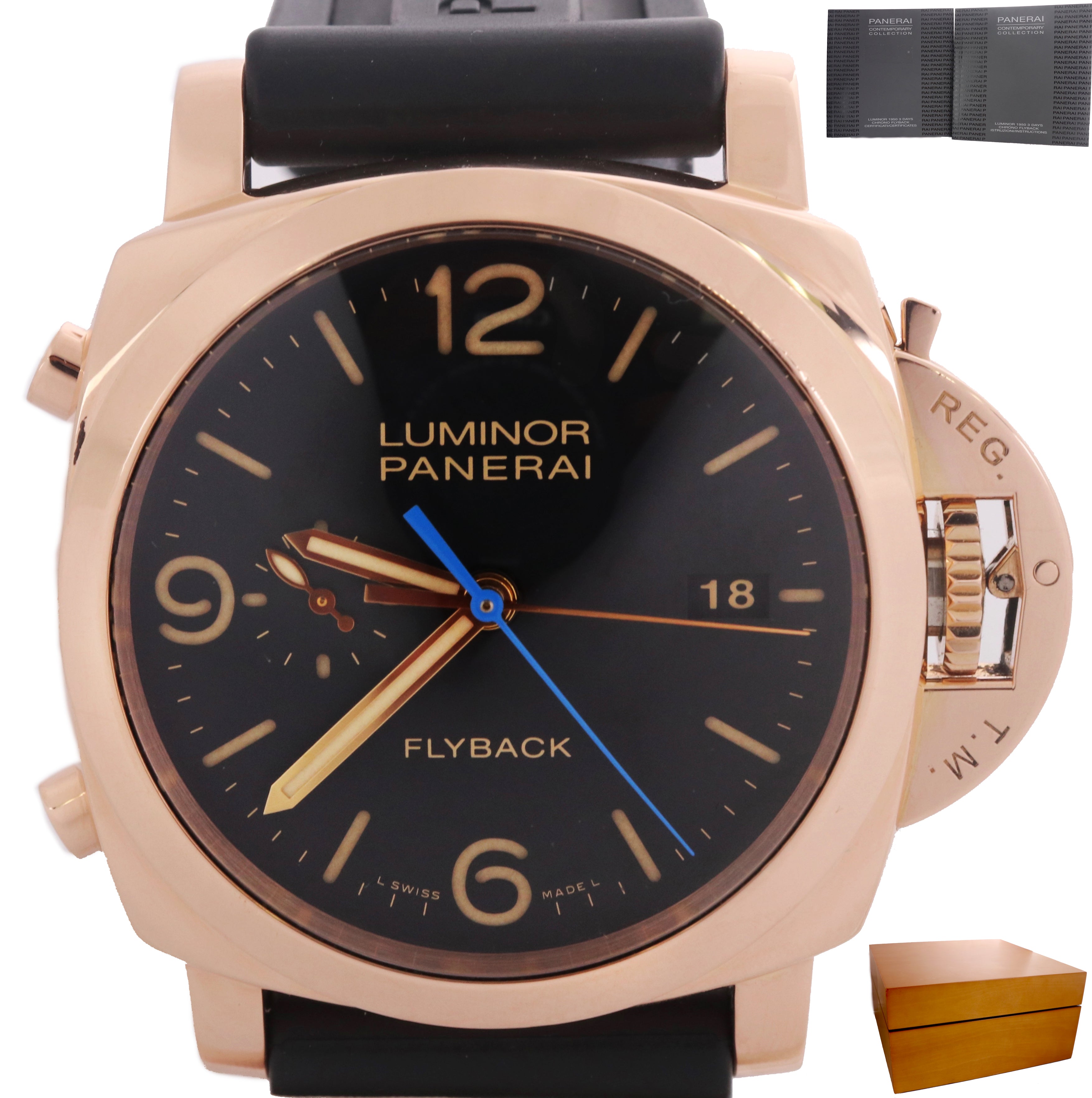 Panerai Luminor 1950 3 Days Chrono Flyback 18K Rose Gold 44mm PAM00525