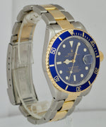 1990 Rolex Submariner Date 16613 Two-Tone Gold Stainless Steel Blue 40mm Watch