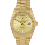 MINT Rolex Day-Date President 36 Champagne Tapestry 18K Yellow Gold Watch 18038