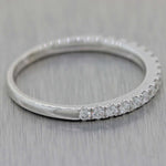 14K White Gold .17ctw Round Cut Diamond 2mm Stackable Wedding Band Ring