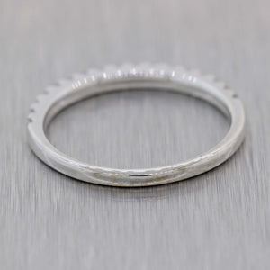 14K White Gold .17ctw Round Cut Diamond 2mm Stackable Wedding Band Ring