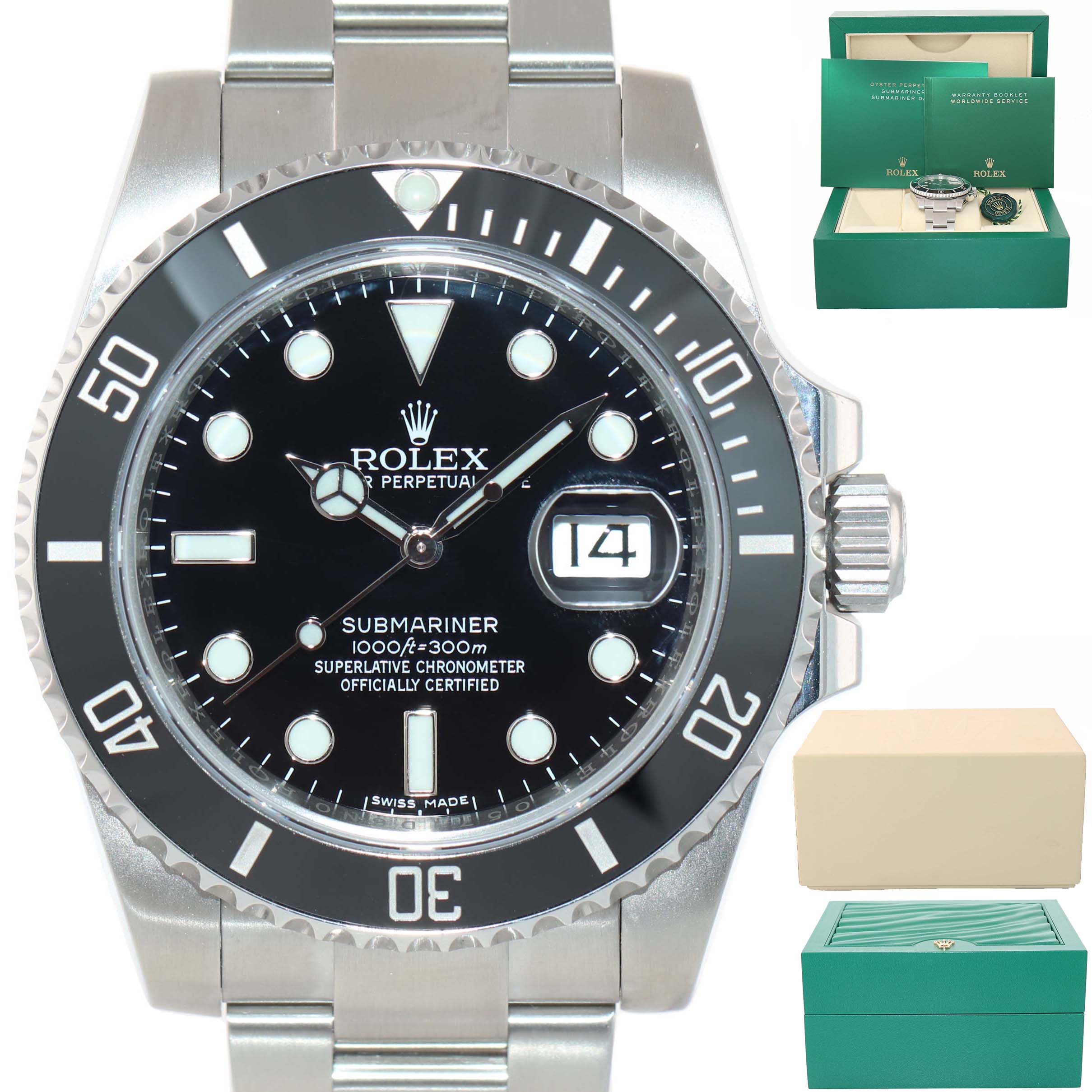 Rolex Submariner Date 116610 Steel Black Ceramic Bezel 40m Watch Box