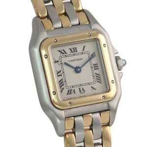 Ladies Cartier Panthere 18K Two Tone Gold Steel Ivory 22mm Quartz Watch 166921