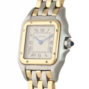 Ladies Cartier Panthere 18K Two Tone Gold Steel Ivory 22mm Quartz Watch 166921