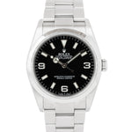 UNPOLISHED REHAUT Rolex Explorer I Black 36mm 3-6-9 Stainless Steel Watch 114270