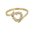 Women's Modern 14K Yellow Gold 0.14ctw Diamond Heart Anniversary Promise Ring