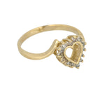 Women's Modern 14K Yellow Gold 0.14ctw Diamond Heart Anniversary Promise Ring