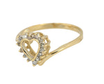 Women's Modern 14K Yellow Gold 0.14ctw Diamond Heart Anniversary Promise Ring