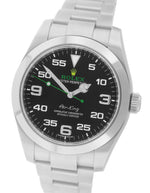 MINT Rolex Air-King 40mm Green Black Stainless Steel Arabic 116900 Watch B+P