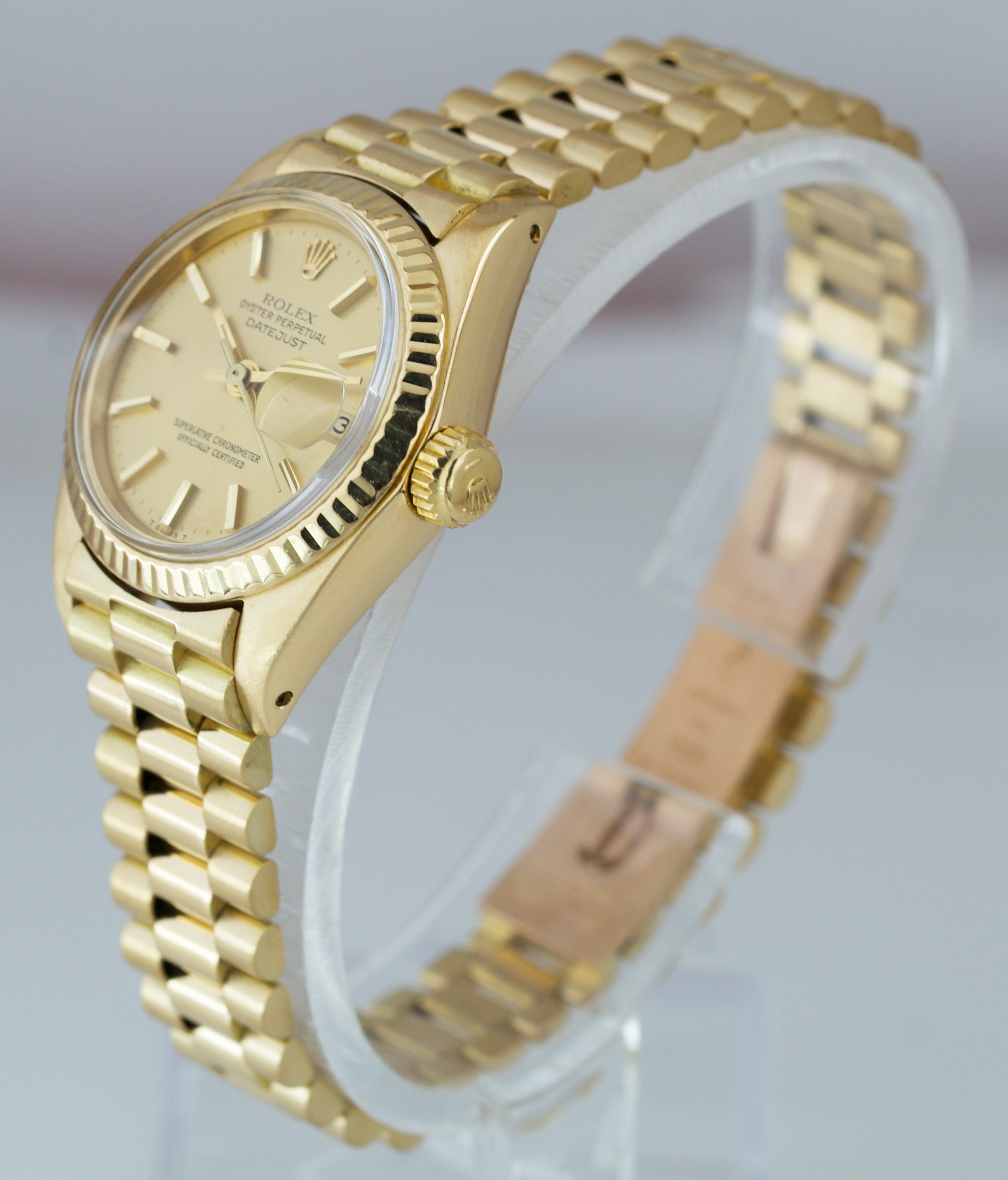 Rolex 69178 Ladies President Datejust 18K Gold Champagne Dial - KeepTheTime  Watches