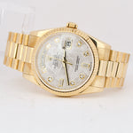 Rolex Day-Date President 18K Gold DIAMOND METEORITE 118238 36mm REHAUT Watch