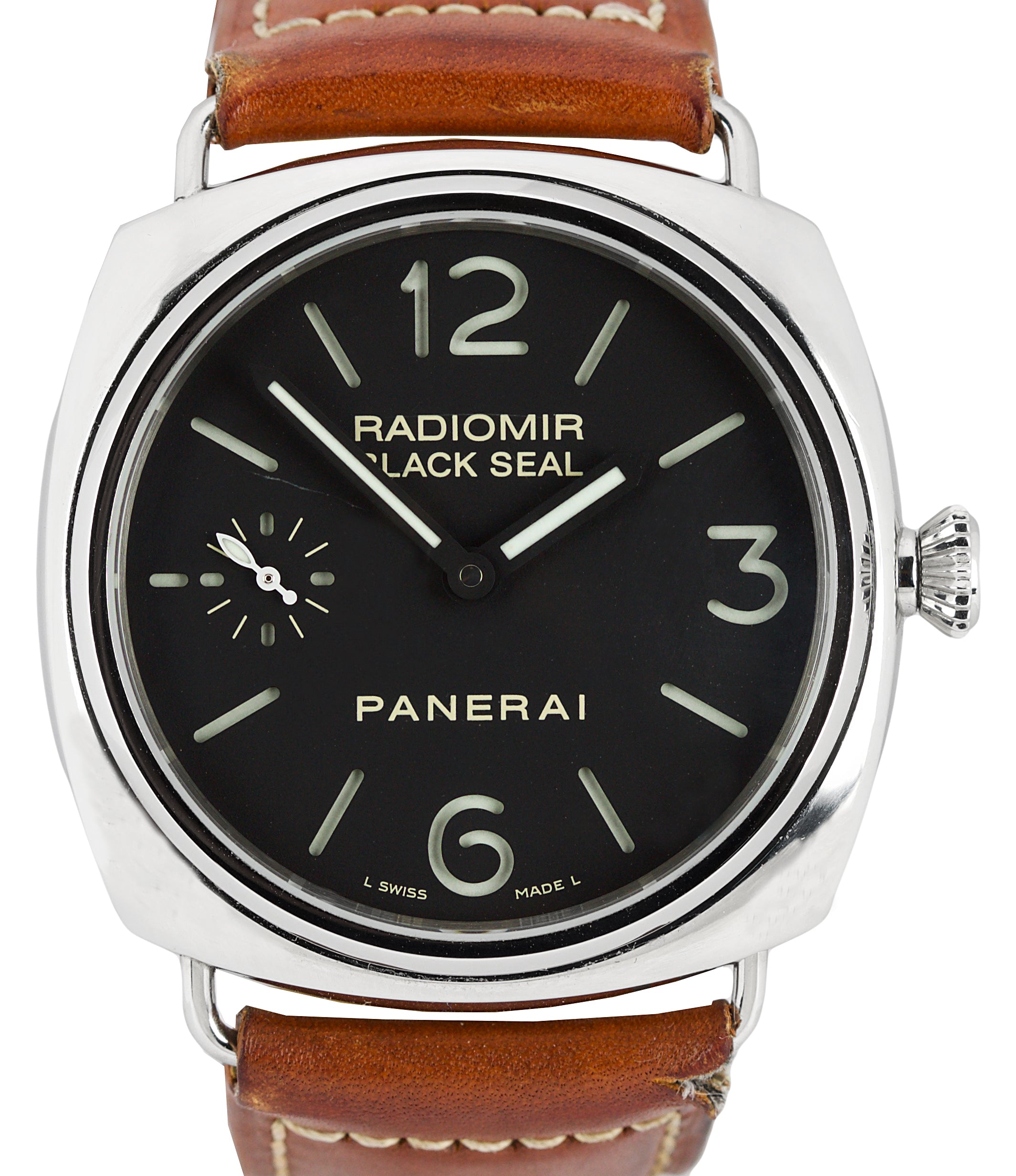 Panerai Radiomir Black Seal Open Back PAM 183 H Black Manual 45mm Watch PAM00183