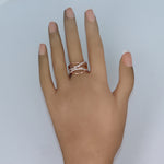 LeVian 14k Rose Gold 1ctw Diamond Wave Ring