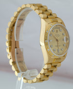 1987 Rolex Day-Date President 18038 Diamond Bark 36mm 18K Yellow Gold Watch