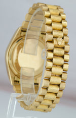 1987 Rolex Day-Date President 18038 Diamond Bark 36mm 18K Yellow Gold Watch
