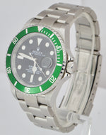 2007 UNPOLISHED Rolex Submariner Date Green 40MM KERMIT 16610 LV Stainless Watch