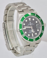 2007 UNPOLISHED Rolex Submariner Date Green 40MM KERMIT 16610 LV Stainless Watch