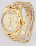 UNPOLISHED Rolex OysterQuartz Day-Date President Champagne Gold 36mm Watch 19018