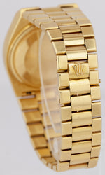 UNPOLISHED Rolex OysterQuartz Day-Date President Champagne Gold 36mm Watch 19018