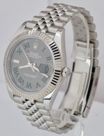Rolex DateJust 41 Wimbledon Grey 41mm Fluted Jubilee Stainless Watch 126334