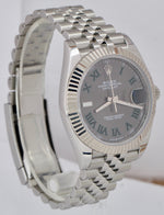 Rolex DateJust 41 Wimbledon Grey 41mm Fluted Jubilee Stainless Watch 126334