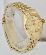 Ladies Rolex Oyster Perpetual 14K Yellow Gold Champagne Jubilee 24mm Watch 6719