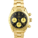 Vintage Rolex Daytona Cosmograph 6265 Black 37mm 18K Yellow Gold Oyster Watch
