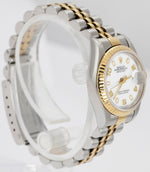 Ladies Rolex DateJust 26mm White Two-Tone Gold NO-HOLES Jubilee Watch 69173