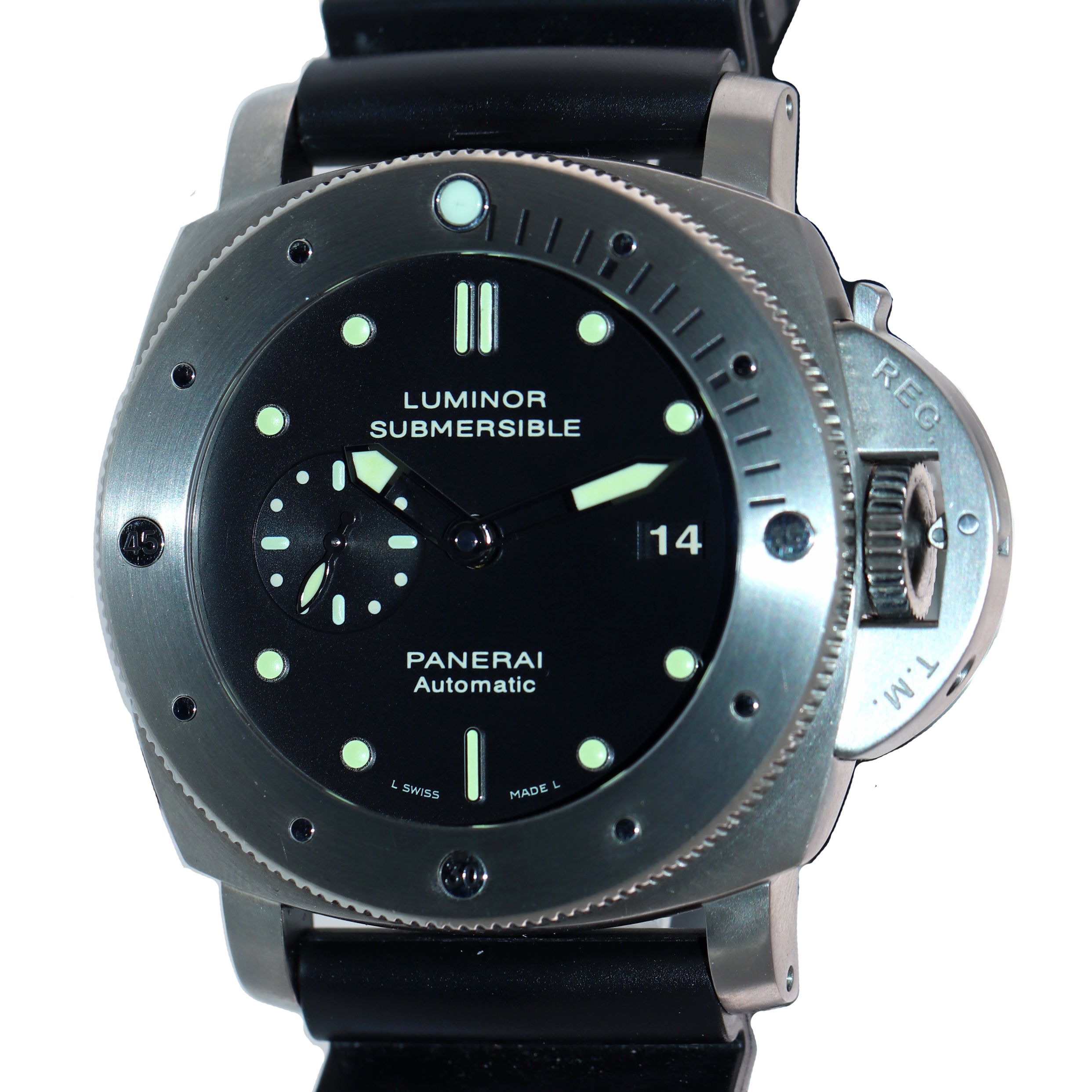 MINT Panerai PAM 305 Luminor Submersible 1950 47mm Titanium Date Watch PAM00305