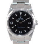 2007 PAPERS Rolex Explorer I Black 36mm 114270 Steel Black Arabic Watch REHAUT