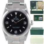2007 PAPERS Rolex Explorer I Black 36mm 114270 Steel Black Arabic Watch REHAUT