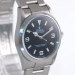 2007 PAPERS Rolex Explorer I Black 36mm 114270 Steel Black Arabic Watch REHAUT