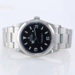 2007 PAPERS Rolex Explorer I Black 36mm 114270 Steel Black Arabic Watch REHAUT