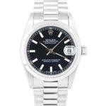 UNPOLISHED Rolex DateJust President 31mm Midsize 950 Platinum Watch 68246 B+P