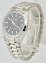 UNPOLISHED Rolex DateJust President 31mm Midsize 950 Platinum Watch 68246 B+P