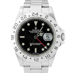 Rolex Explorer II Stainless Steel Black 40mm NO-HOLES CASE Date Watch 16570