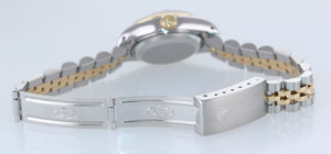 Ladies Rolex 69173 Two Tone 18k Gold 26mm Champagne Diamond Watch Box