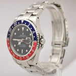 Rolex GMT-Master II PAPERS 40mm PEPSI Blue Red Steel Automatic Watch 16710 B+P