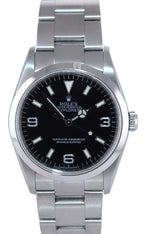 2009 ENGRAVED REHAUT Rolex Explorer I Black 36mm 114270 Steel Black Arabic Watch