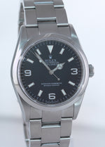 2009 ENGRAVED REHAUT Rolex Explorer I Black 36mm 114270 Steel Black Arabic Watch