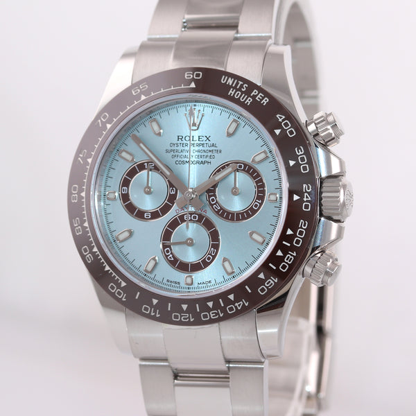 MINT 2018 PAPERS Rolex Daytona 116506 Platinum Glacier Platona Blue Wa