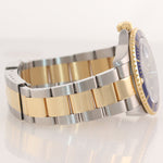 Copy of PAPERS 2009 UNPOLISHED Engraved Rehaut Rolex Submariner 16613 Gold TT Blue Watch