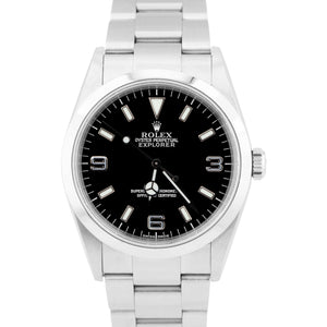 Rolex Explorer I PAPERS Black 36mm Automatic Steel 3-6-9 Oyster Watch 114270 B+P