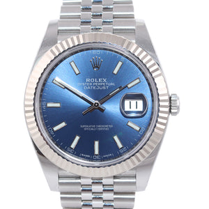 Rolex DateJust 41 Blue Stick Super Jubilee Fluted 126334 41mm Watch