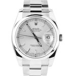 2016 MINT Rolex DateJust 36mm Silver Stick Stainless Steel Oyster Watch 116200
