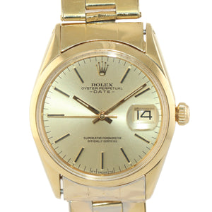 Rolex Oyster Date 34mm 1550 Gold Plated Champagne Vintage Watch