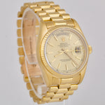 Rolex Day-Date President 36mm CHAMPAGNE 18K Yellow Gold Fluted Watch 18038